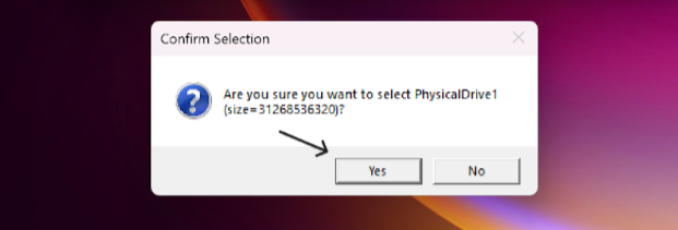 SSGSH Direct Utility showing a drive confirmation prompt when writing a polling list